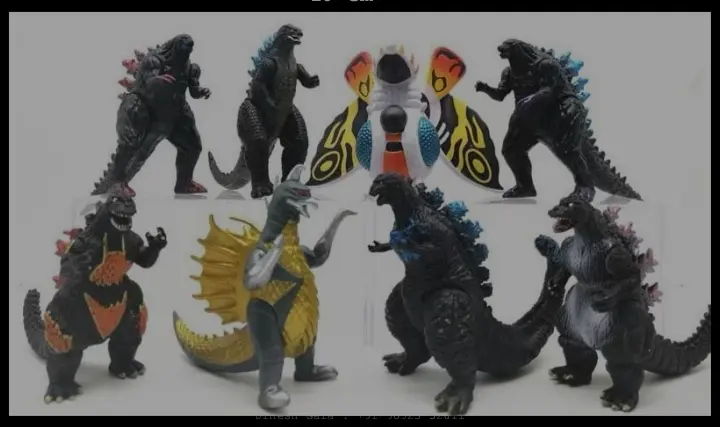 Godzilla set of 8 size 10 cm