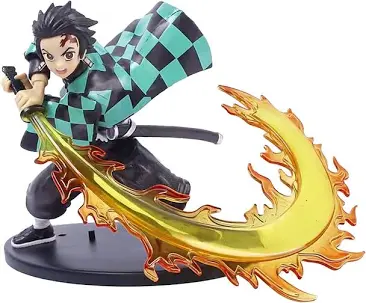 Tanjiro using fire breathing