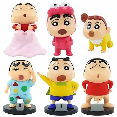 Sinchan in different costume set of 6  size 8-9 cm